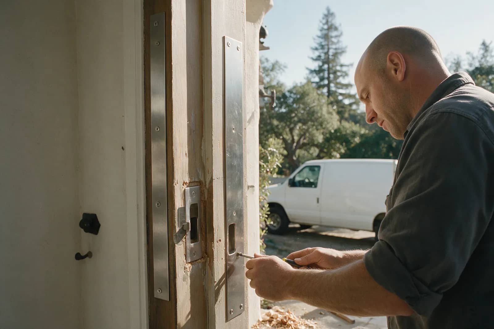 A Fourth Street Shop the Night of a Break-In: Making It Lock Tonight and Repairing It in Daylight